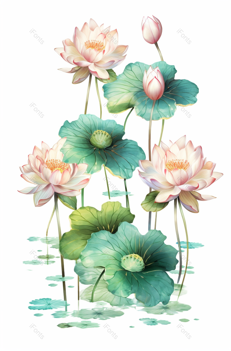简约中国风荷花插画背景,插画/手绘图,插画/手绘图库,插画/手绘图下载,插画/手绘